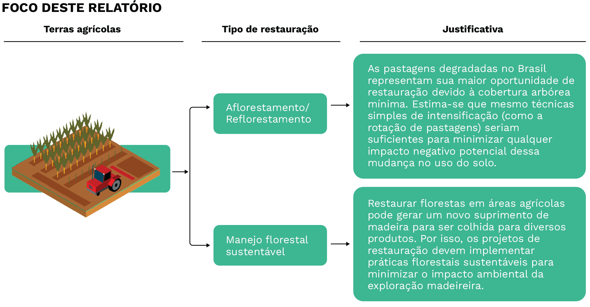 Diagram of methods for restoring agricultural land in Brazil